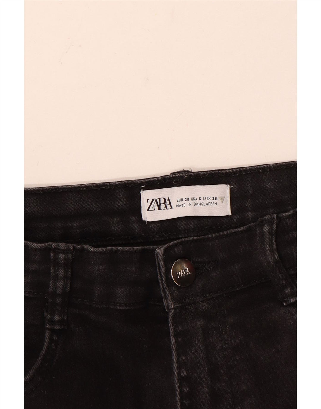 Zara Womens Tapered Jeans EU 38 Small W28 L26 Black