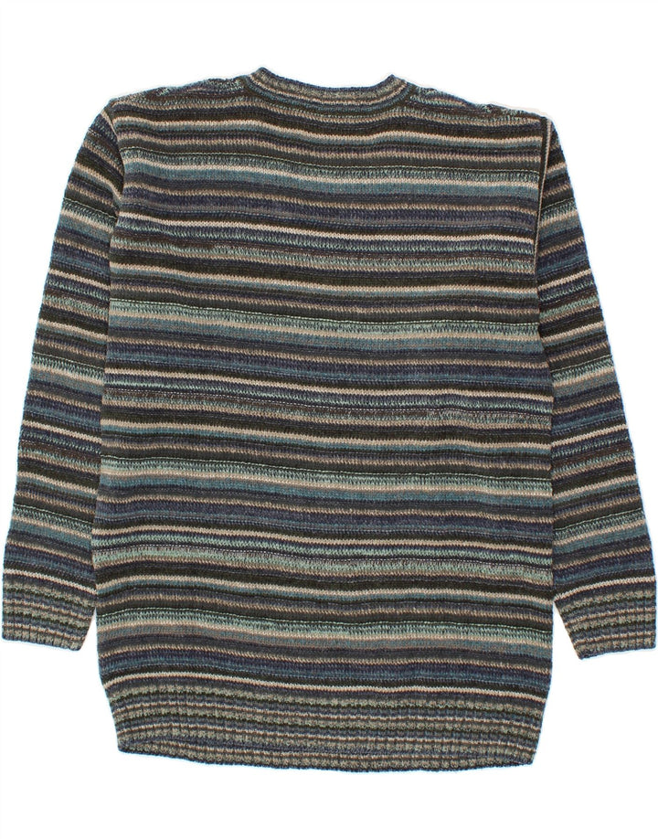SEVRES Mens Crew Neck Jumper Sweater Medium Multicoloured Chevron Acrylic Vintage Sevres and Second-Hand Sevres from Messina Hembry 