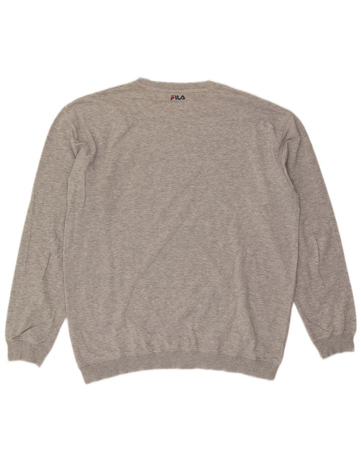 FILA Mens Graphic Sweatshirt Jumper Large Grey Cotton