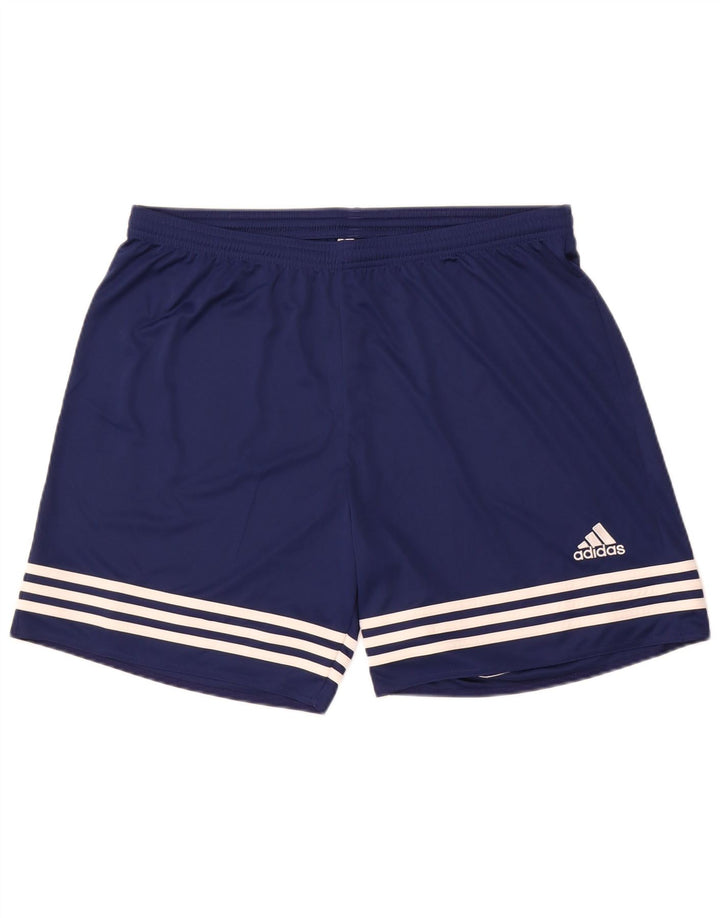 Adidas Herre Climalite Sportshorts XL Navyblå stribet polyester