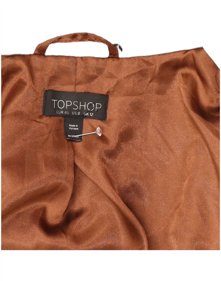 Topshop Dame Prinsesse Frakke UK 12 Medium Sort Uld