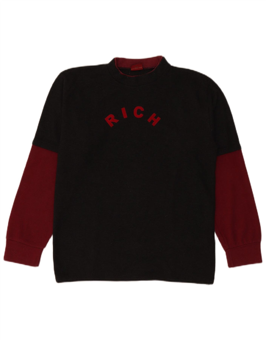 Richmond Herre grafisk rund hals sweater mellem sort farveblok