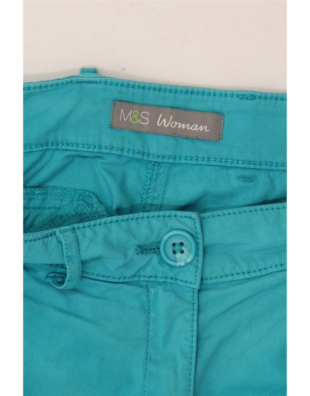 Marks & Spencer Dame Capri Bukser UK 10 Small W32 L18 Turkis