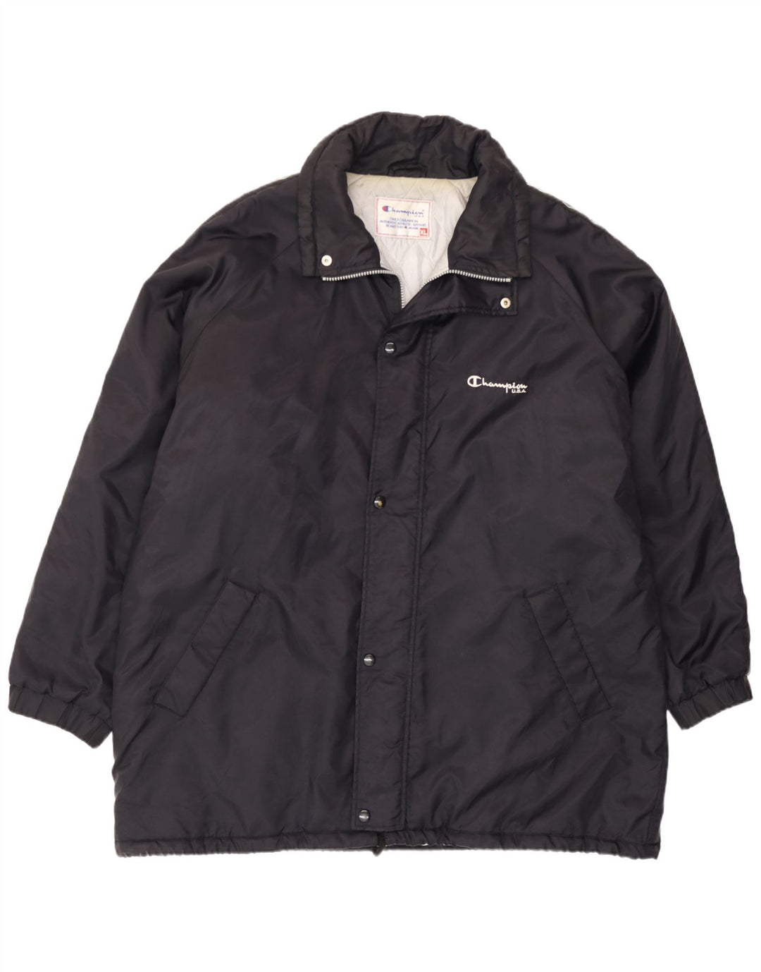 Champion Herre Loose Fit Windbreaker Jacket UK 42 XL Sort Polyamid