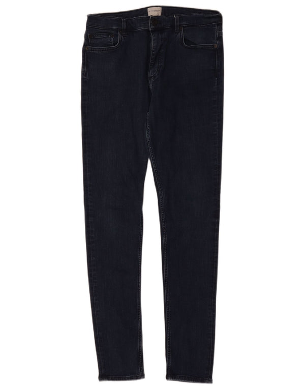 French Connection Dame Skinny Jeans UK 12 Medium W30 L30 Marineblå Bomuld