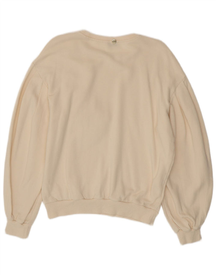 Liu Jo Dame Sweatshirt Jumper UK 14 Medium Off White Floral