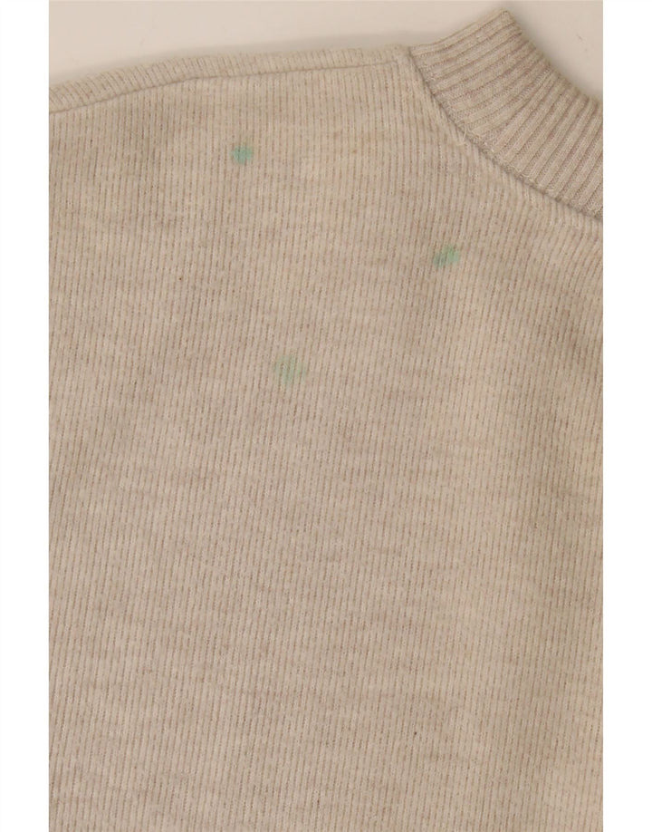 ZARA Womens Crop Top Long Sleeve UK 10 Small Beige Polyester Vintage Zara and Second-Hand Zara from Messina Hembry 