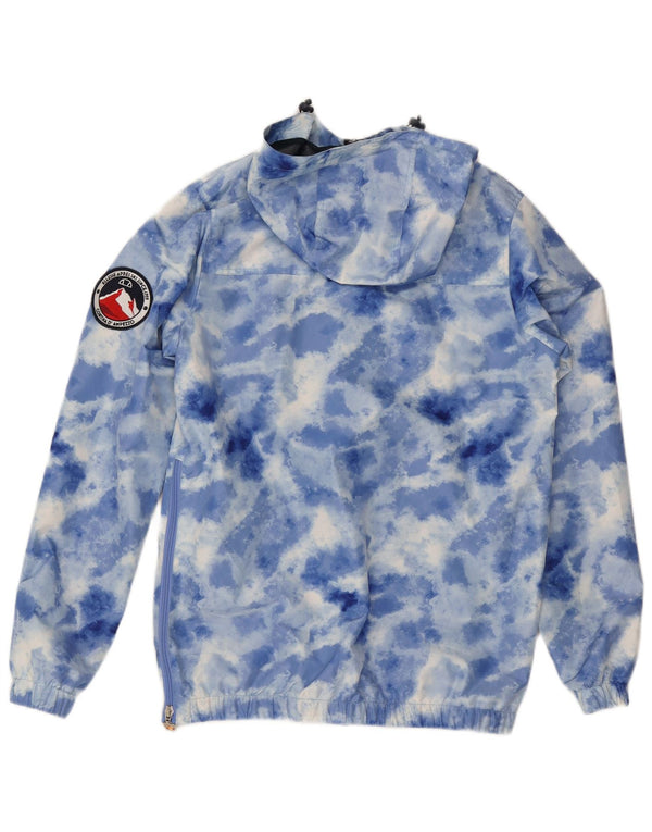 Ellesse Mens Hooded Pullover Rain Jacket UK 36 Small Blue Tie Dye Polyester