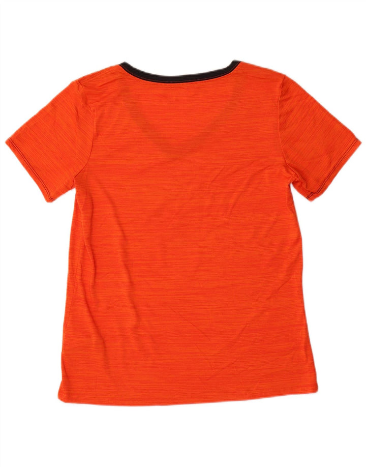 NIKE Dame Tigers Grafisk T-Shirt Top UK 10 Small Orange Polyester