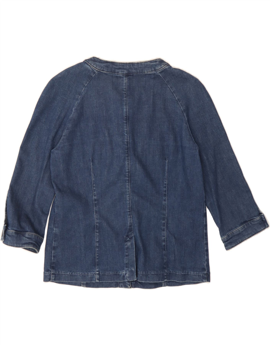 BENETTON Womens 5 Button Denim Blazer Jacket UK 14 Medium Blue Cotton Vintage Benetton and Second-Hand Benetton from Messina Hembry 