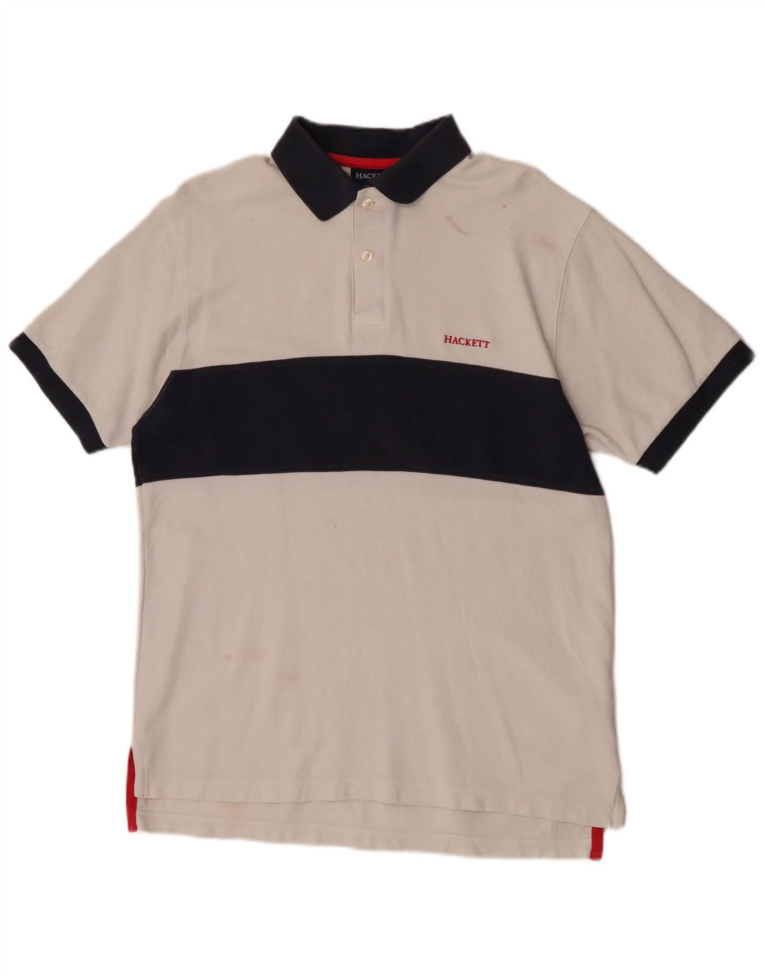 Hackett Herre Rugby Polo Shirt Medium White Colourblock Bomuld