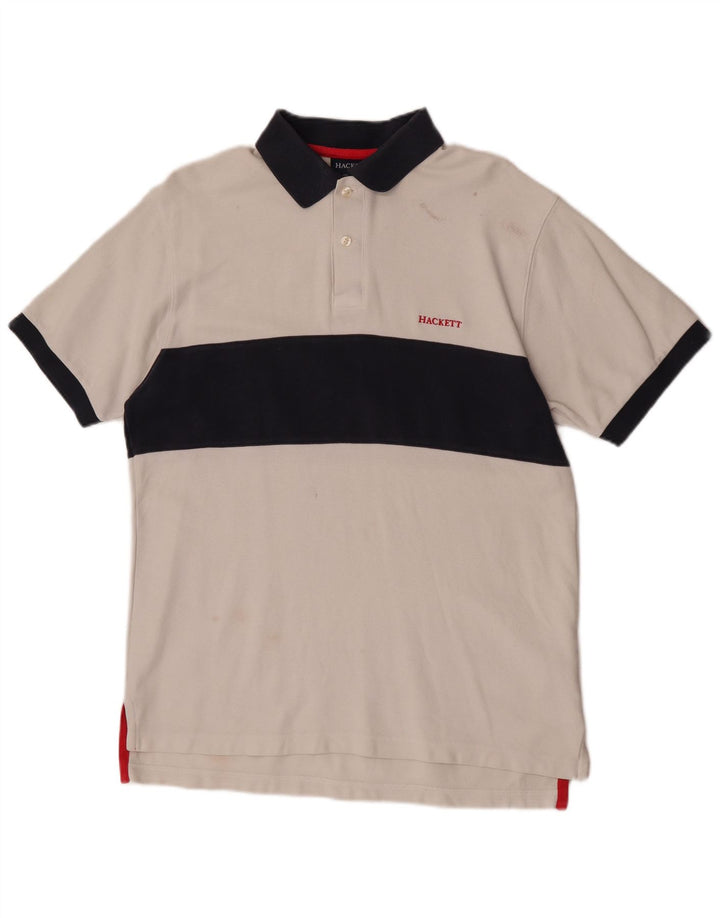 Hackett Herre Rugby Polo Shirt Medium White Colourblock Bomuld