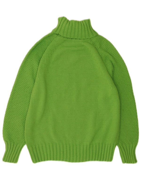 Vintage Dame Oversized Roll Neck Jumper Sweater UK 10 Small Green