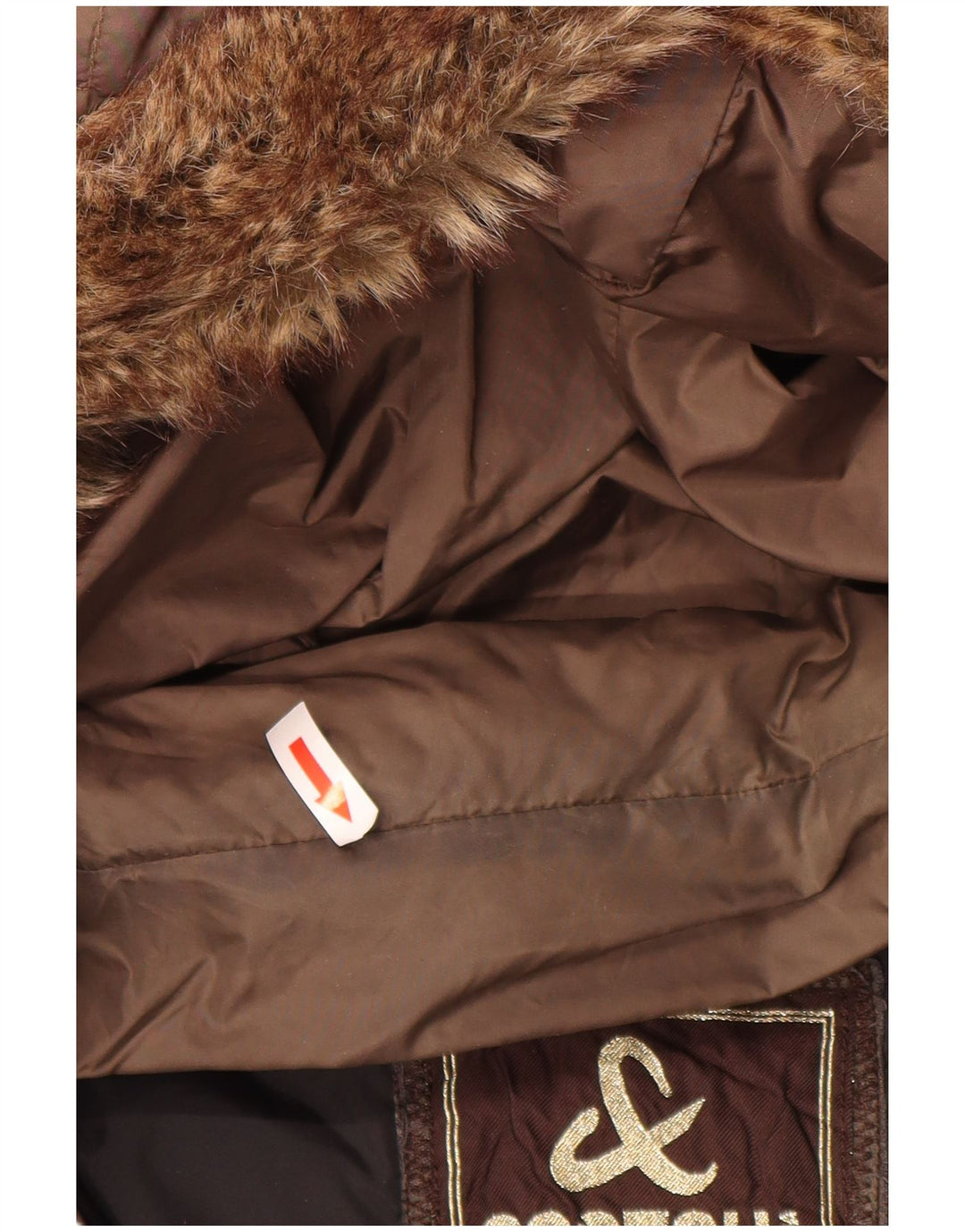 Scotch & Soda Herre hættepolstret jakke UK 40 Stor brun polyamid