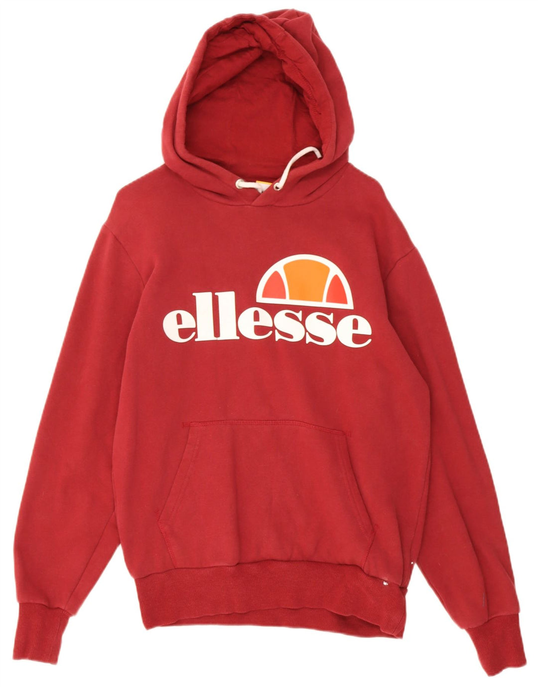 Ellesse Herre Grafisk Hoodie Jumper Medium Rød Bomuld