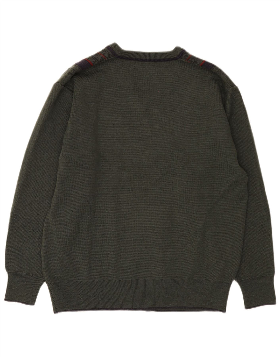 Gabicci Herre V-hals sweater Medium Khaki Colourblock Uld
