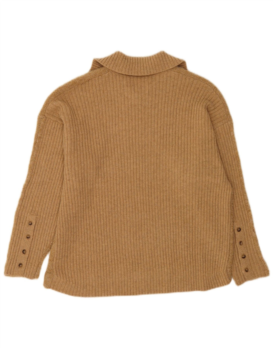 Indi & Cold Womens Oversized Polo Neck Jumper Sweater UK16 Stor Beige Uld