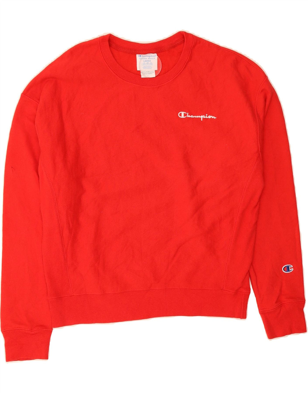 CHAMPION Womens Sweatshirt Jumper UK 16 Large Red Cotton Vintage Champion and Second-Hand Champion from Messina Hembry 