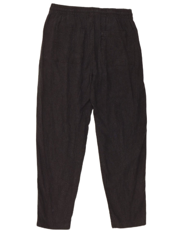 Marks & Spencer koniske bukser til kvinder UK 12 Medium W30 L28 sort hør
