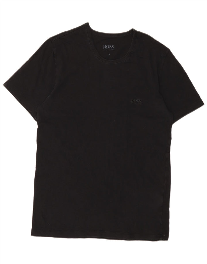 Hugo Boss Herre T-Shirt Top Lille Sort Bomuld