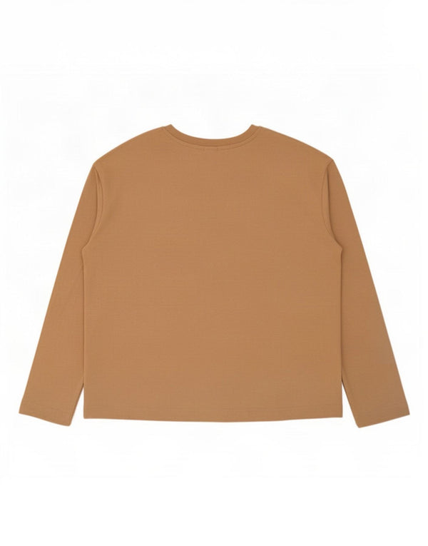 John Lewis Dame Oversized Top Langærmet UK 12 Medium Beige Bomuld