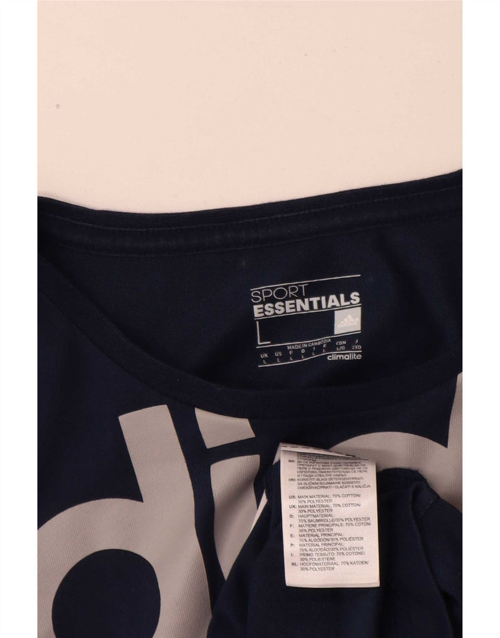 Adidas Herre Climalite Grafisk T-Shirt Top Stor Marineblå