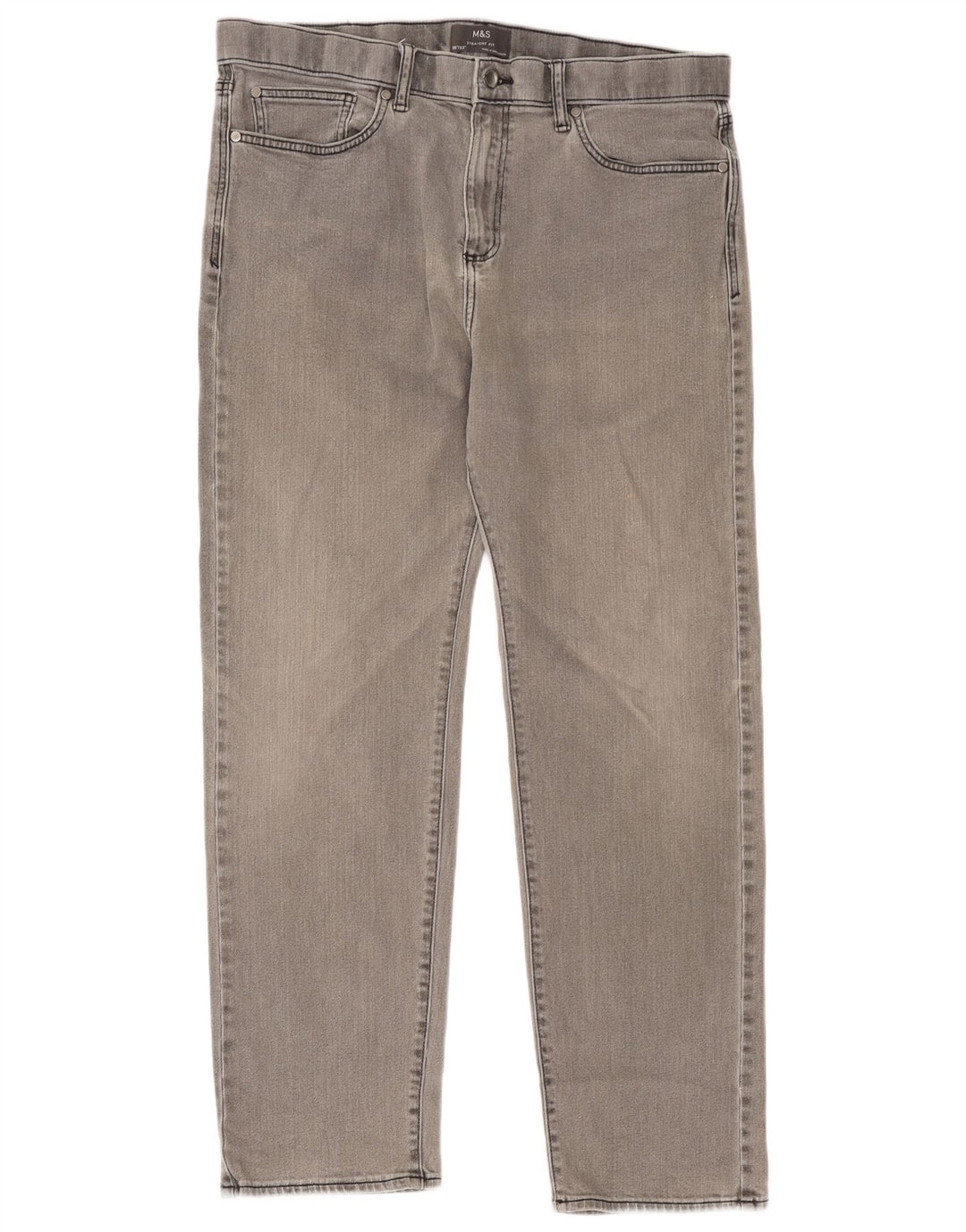 Marks & Spencer Straight Jeans til mænd W36 L33 Grå bomuld