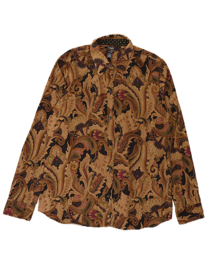 Chaps Dameskjorte UK 18 XL Brun Paisley Bomuld