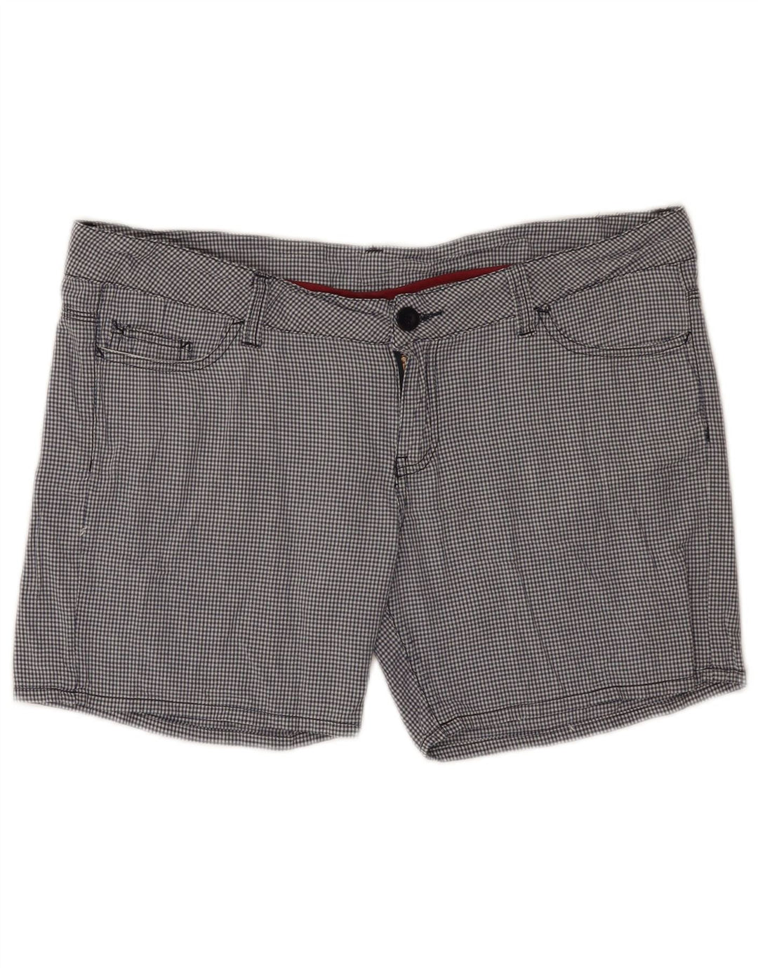 Converse Casual Shorts til kvinder store W34 Marineblå Gingham Bomuld
