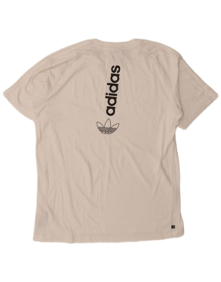 ADIDAS Grafisk T-shirt top til mænd Stor hvid bomuld