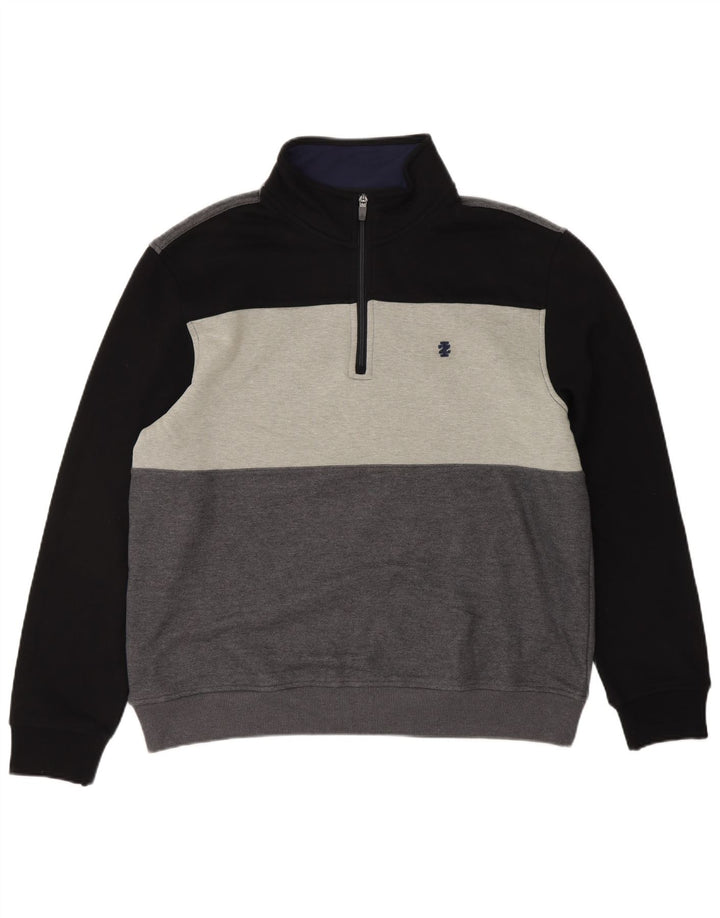 IZOD Sweatshirt med lynlås til mænd Medium Grå Colourblock Polyester