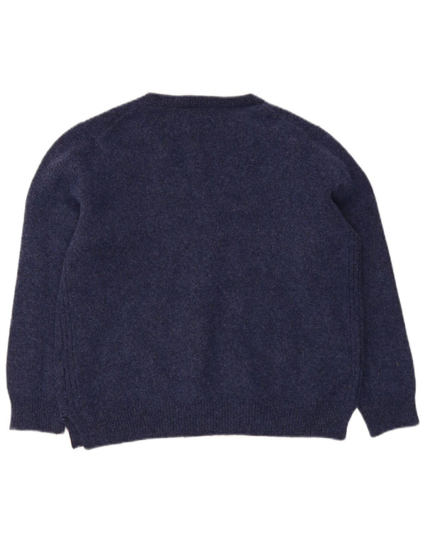 Polo Ralph Lauren Dame V-hals sweater UK 14 Stor marineblå uld