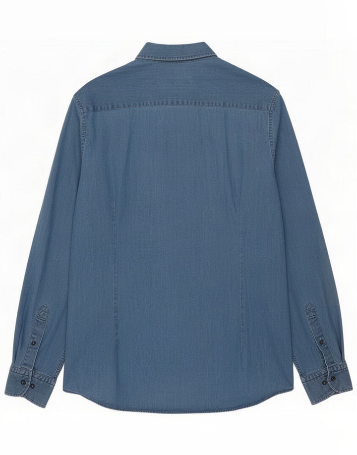 Massimo Dutti Denimskjorte til mænd XL Blå Bomuld