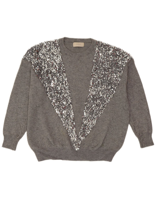 COAST Dame sweater med rund hals DK 14 Stor grå viskose