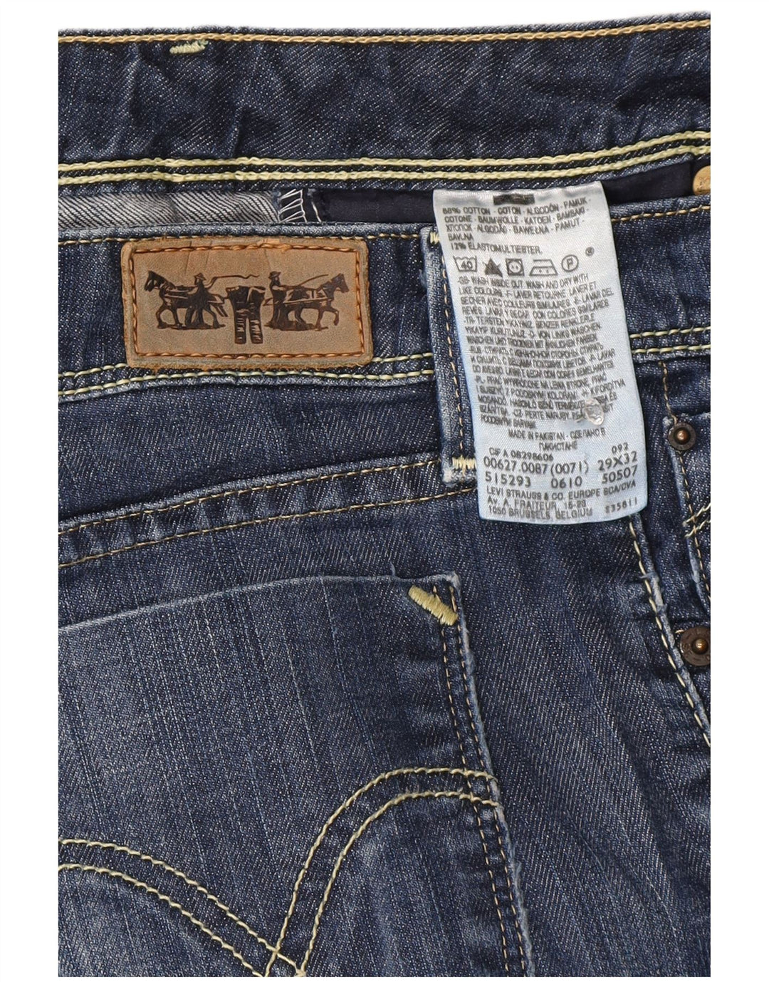 Levi's Dame 627 Straight Jeans W29 L28 Marineblå Bomuld