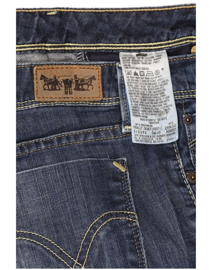Levi's Dame 627 Straight Jeans W29 L28 Marineblå Bomuld