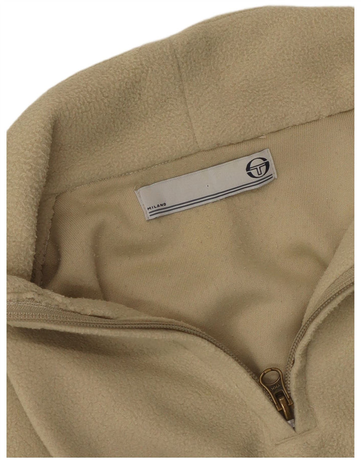 Vintage dame fleecetrøje med lynlåshals mellemgrøn