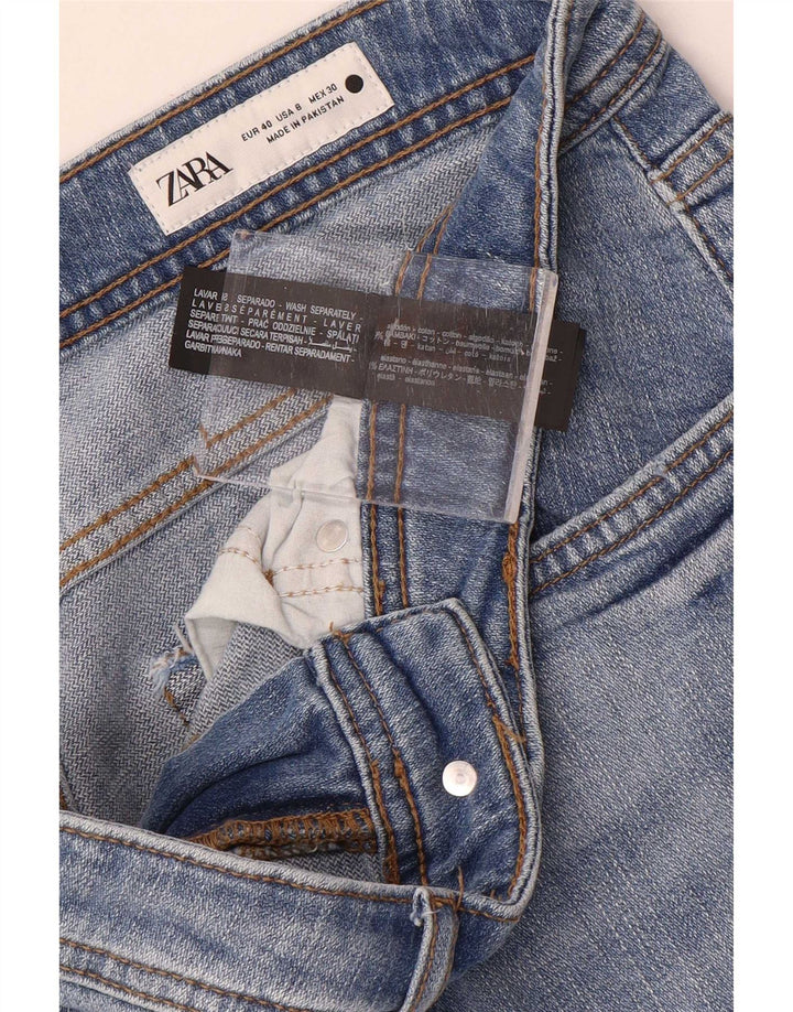 Zara Dame Straight Jeans EU 40 Medium W30 L29 Blå Bomuld