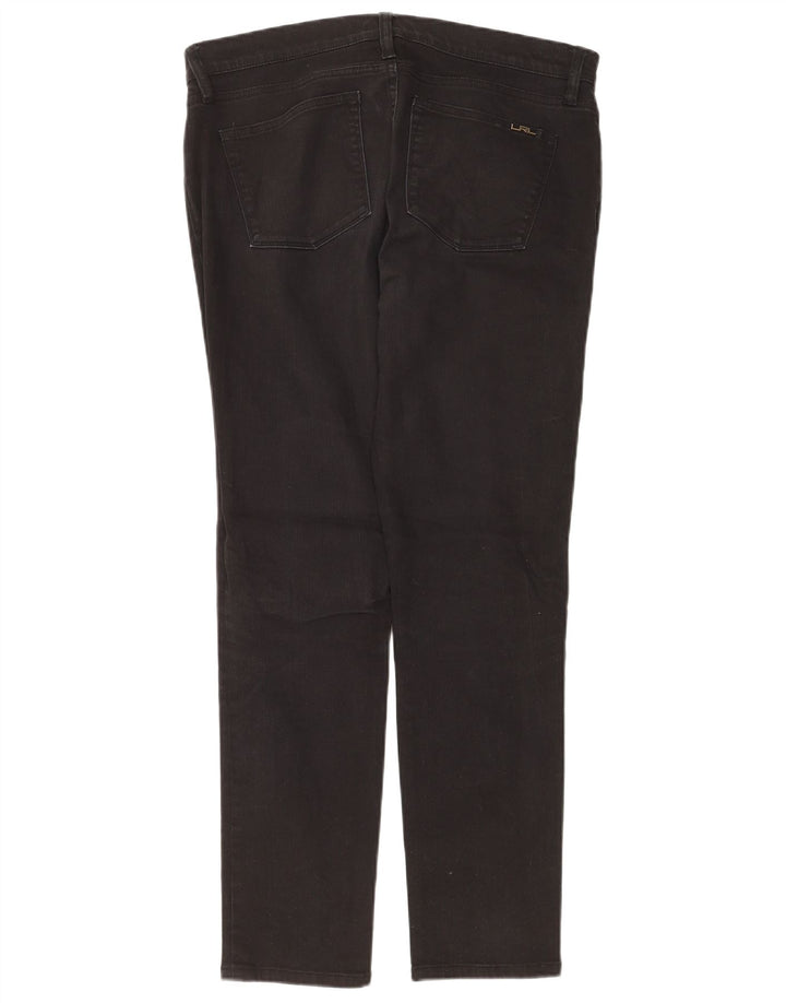 Ralph Lauren Dame Slim Jeans US 10 Large W32 L30 Sort Bomuld