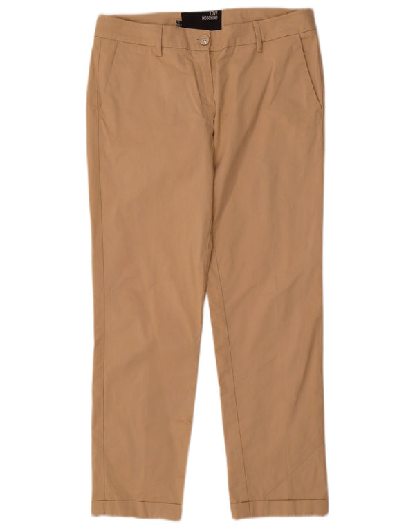 Moschino Dame Slim Chino Bukser UK 8 Small W29 L27 Beige Bomuld