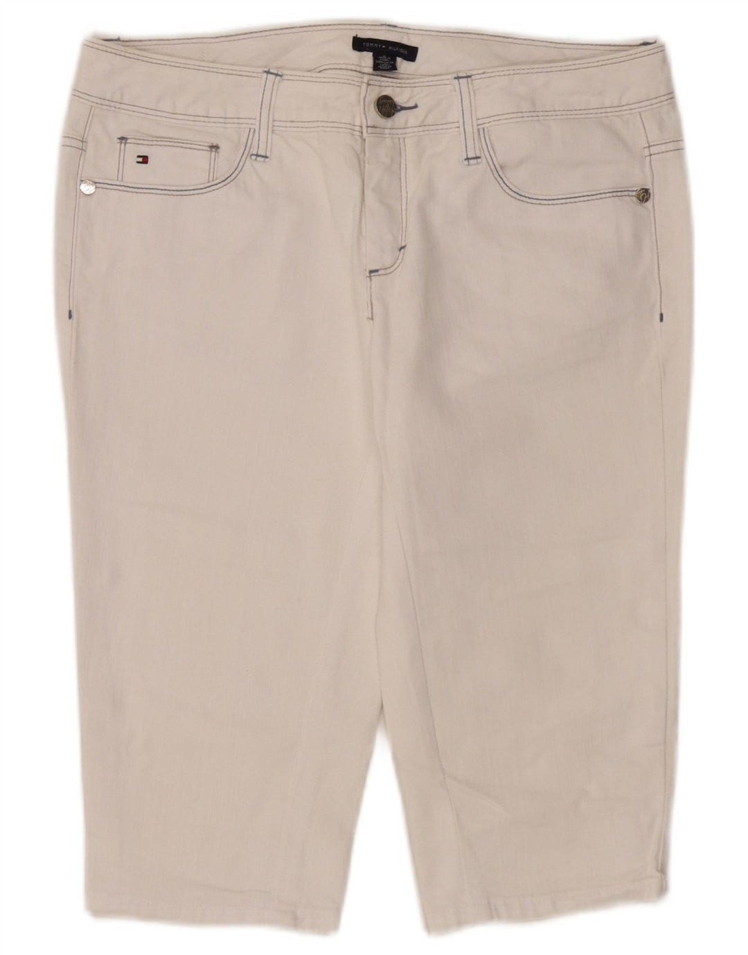 Tommy Hilfiger Bermuda denimshorts til kvinder US 8 Medium W32 Hvid bomuld