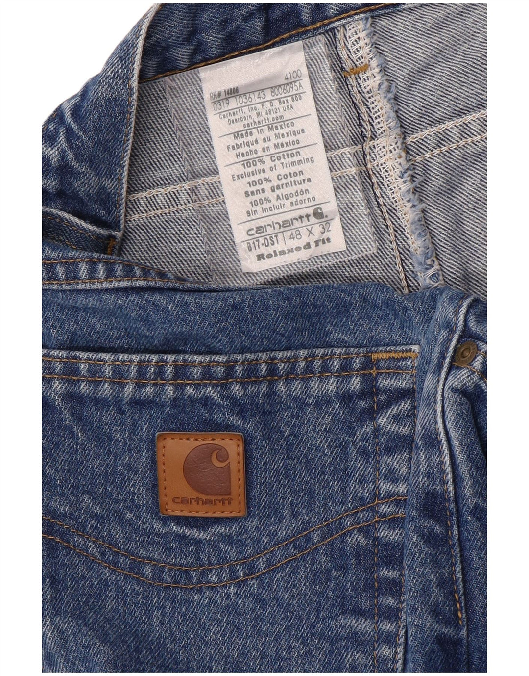 Carhartt Herre tilspidsede jeans W48 L32 blå bomuld