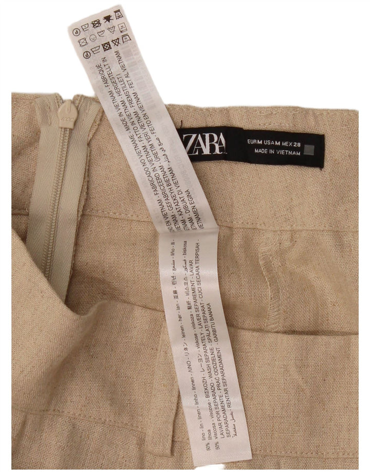 ZARA Midi-nederdel til kvinder Medium W30 Beige hør