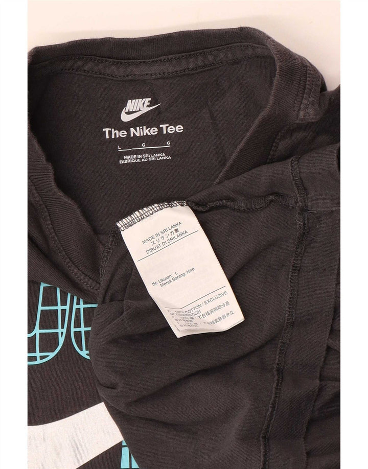 Nike grafisk T-shirt top til mænd, stor grå bomuld