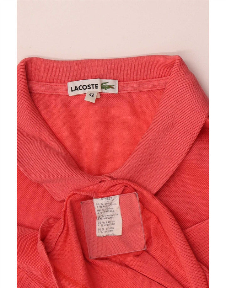 Lacoste Womens Regular Polo Shirt Størrelse 42 Large Pink Bomuld