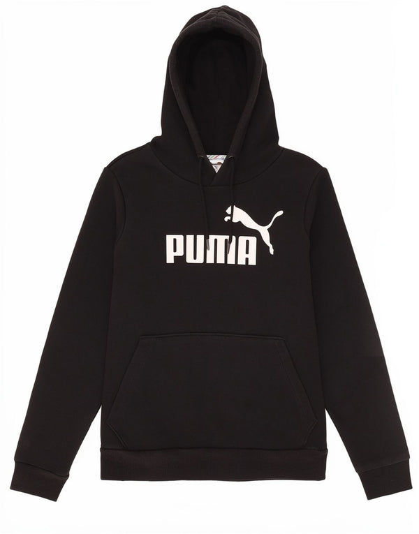 Puma Graphic Hoodie Jumper UK 10 Small Black Bomuld