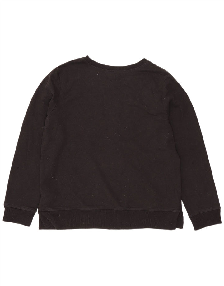 GAP grafisk sweatshirt til kvinder UK 16 Stor sort bomuld