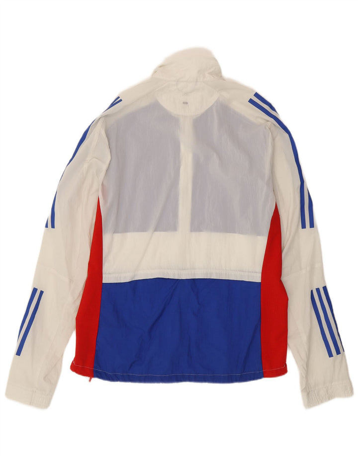 Adidas Løbetræningsdragt til mænd Topjakke Medium White Colourblock Nylon
