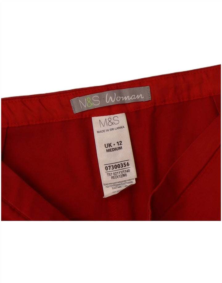 Marks & Spencer Lige Capri-bukser til kvinder UK 12 Medium W30 L21 Rød