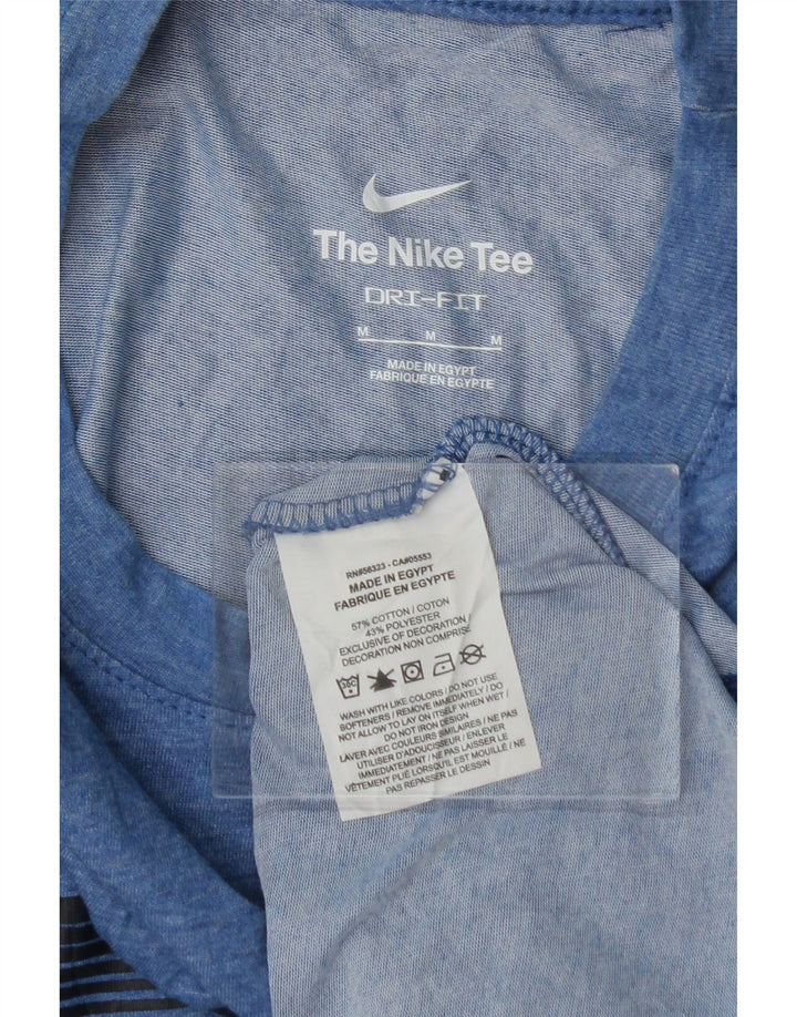 NIKE Mens Dri Fit Graphic T-Shirt Top Medium Blue Cotton Vintage Nike and Second-Hand Nike from Messina Hembry 